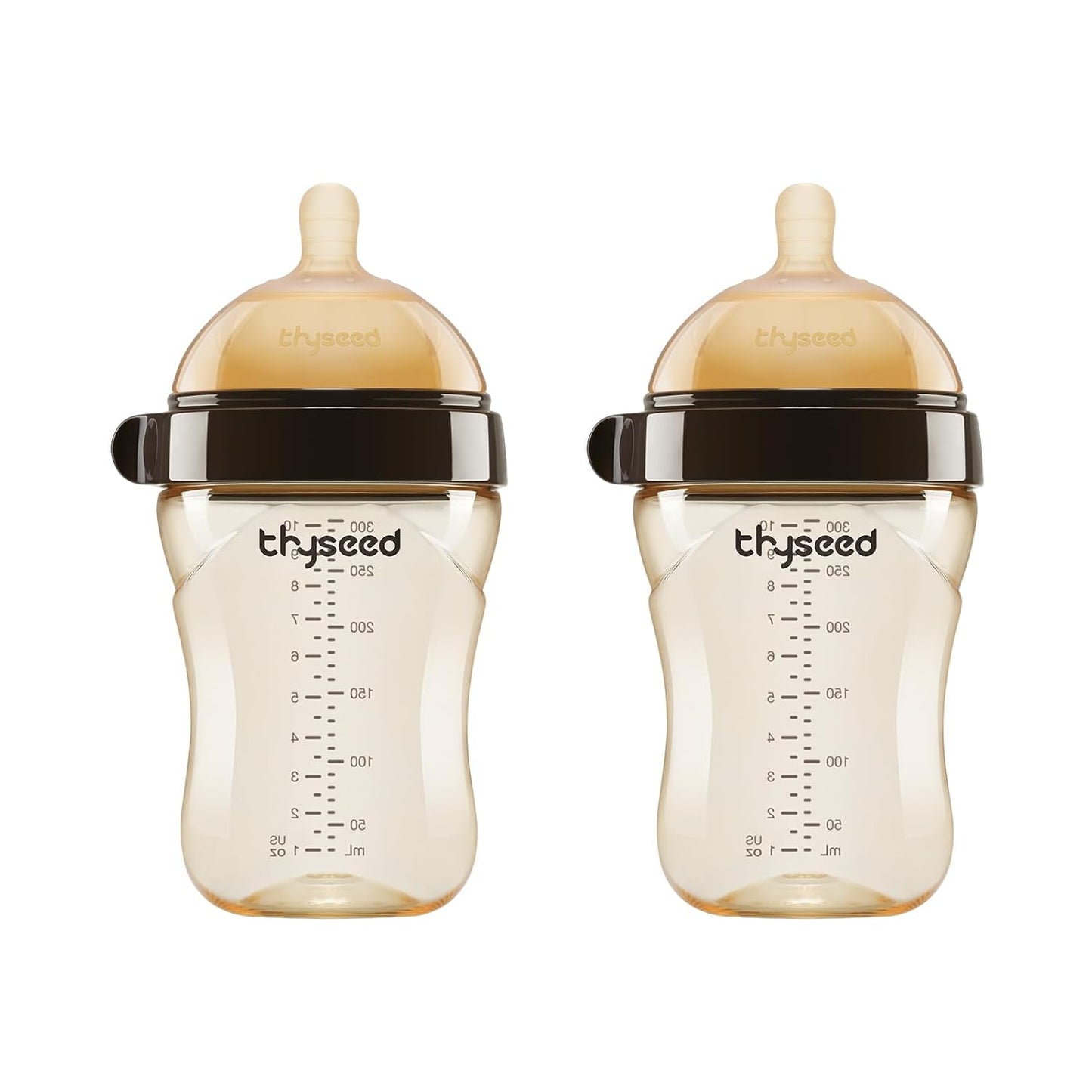 PPSU Natural Breast-Like Bottle with Nipple(0-3 Months),10oz，2pack
