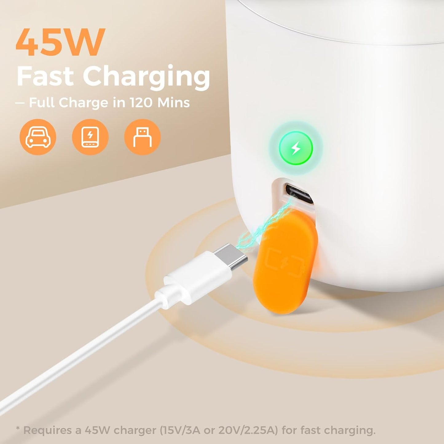 Portable Bottle Warmer for Travel, 12oz Large Capacity Fast Heating Breast Milk, Water & Formula On The Go Baby Bottle Warmer Accurate Temp Control with 4 Levels Long Battery Life for Car & Airplane