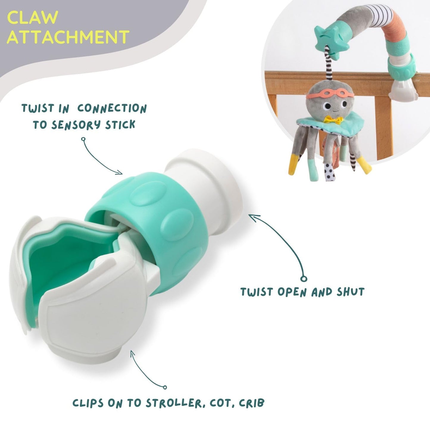 DINGLE DANGLE - Travel Mobile - Lightweight, Portable Baby Mobile - Keeping Baby Happy at Home or on the Go! Newborn Essentials Must Haves - Great Baby Registry or Shower Gift - Featured on Shark Tank