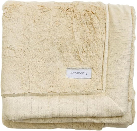 SARANONI Receiving Blankets for Babies Super Soft Boutique Quality Lush Luxury Baby Blanket (Ivory, Receiving Blanket 40" x 30")