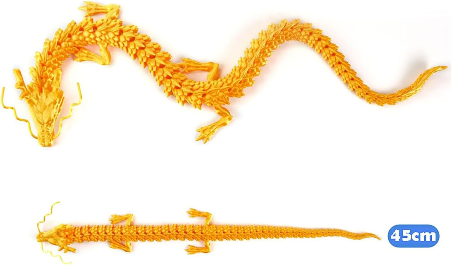 3D Printed Dragon Fidget Toy, 18in Surprise Mystery Dragon, Crystal Dragon Fidget Toy, Articulated Pye Dragon Fish/Display Cabinet/Home/Office Desktop Decor (Red)