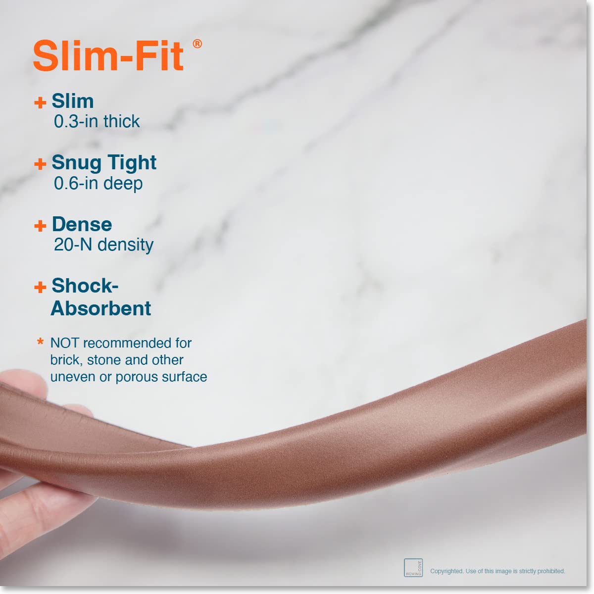 Roving Cove Slim-Fit Edge Protector for Baby Proofing (9ft Small Edge Only), Soft Rubber Foam, Furniture Edge Bumper Guard, Desk Edge Cushion, 3M Adhesive, Coffee Brown