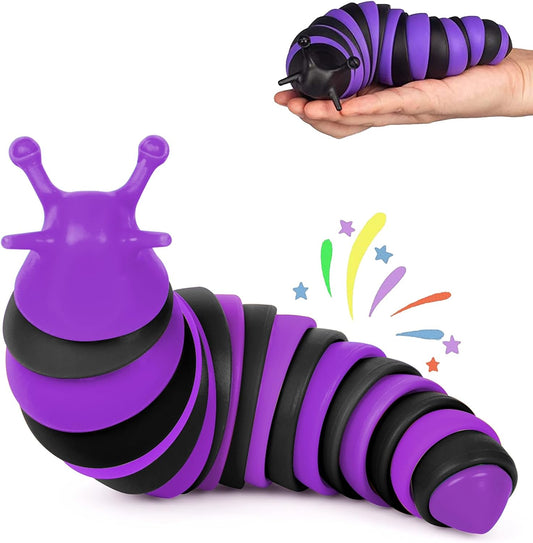 IFiwin Fidget Slug, Sensory Slug Fidget Toys for Autistic Kids & Adults, Autism Sensory Toys, Fidget Stress Toys, Christmas Stocking Stuffers, Birthday Gifts Party Favors