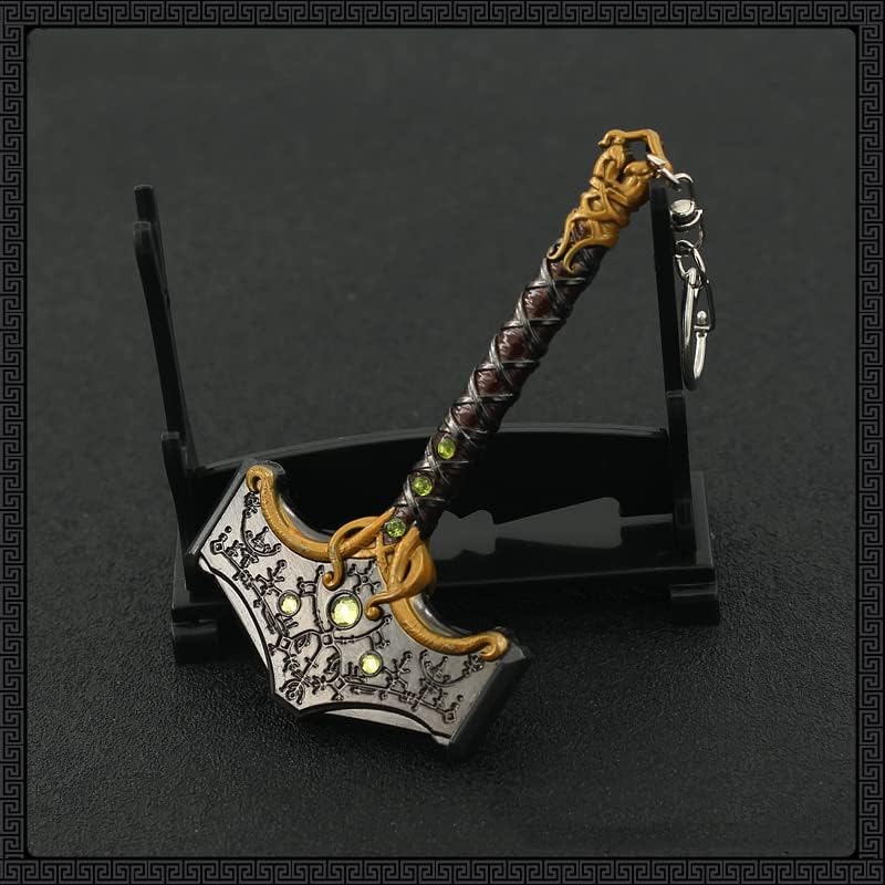 Superbuybox God of War Ragnarök Thor Mjölnir the hammer of Thor Action Figures Game Toys Collection Keychain Gift Desk Decoration Backpack Pendant Gift