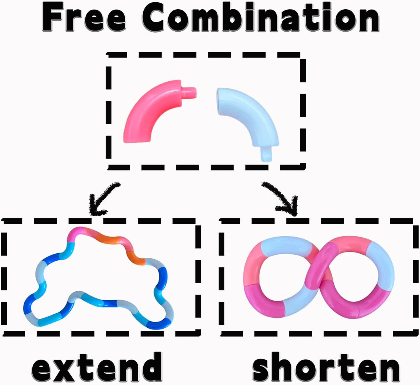 Random Multicolored Quiet Fidgets Toys for Unique Fidget Experience, Anti Anxiety Sensory Toys Combine into New Shapes, Brain Imagination Tools, Relax Therapy Educational Toy for ，Party Supplies (100)