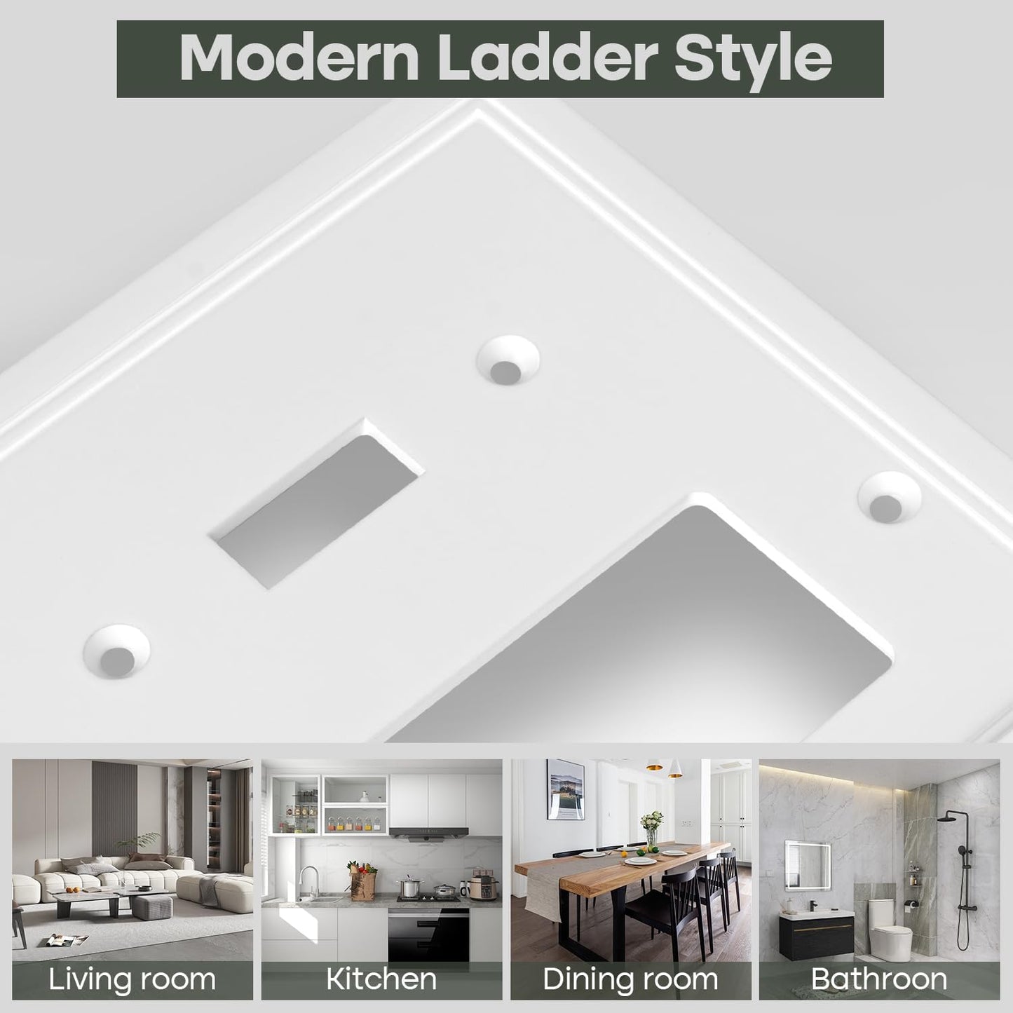 Toggle/Decorator Combo Light Switch Cover Plate White Classic Decorative Switch Plates Cover 2 Gang Wall Plate Cover for Duplex, Toggle, Combo, 2 Pack