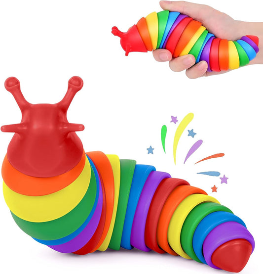 IFiwin Fidget Slug, Sensory Slug Fidget Toys for Autistic Kids & Adults, Autism Sensory Toys, Stress Toys, Toddler Toys, Birthday Gifts for Kids Aged 3+, Exercise Wrist & Stress Relief, ADHD Toys