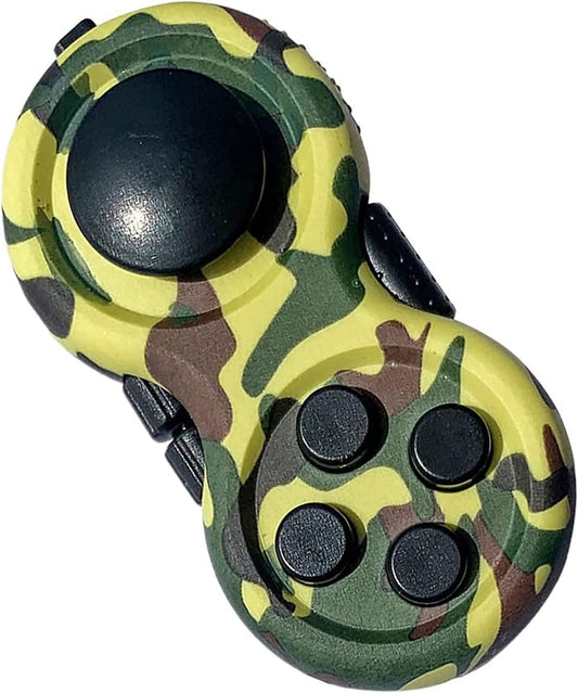 mao&mao Fidget Pad Toys with 8 Functions Stress Reducer Depression Control Buttons Hand Shank Cube Dice Toy for Kids Adults Relief ADD,ADHD,Autism Camouflage Green