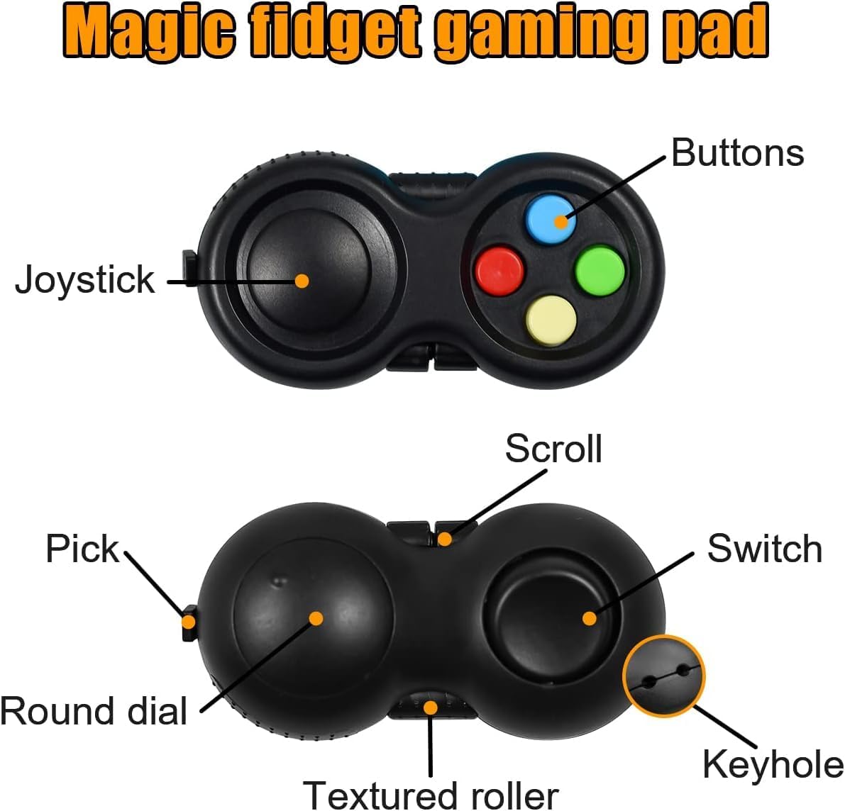 Sensory Fidget Toys Set 6 Pack with Infinity Cube, Magnetic Rings, Fidget Gaming Pad, Flippy Chain and More, Relieve Stress and Anti-Anxiety for Kids and Adults