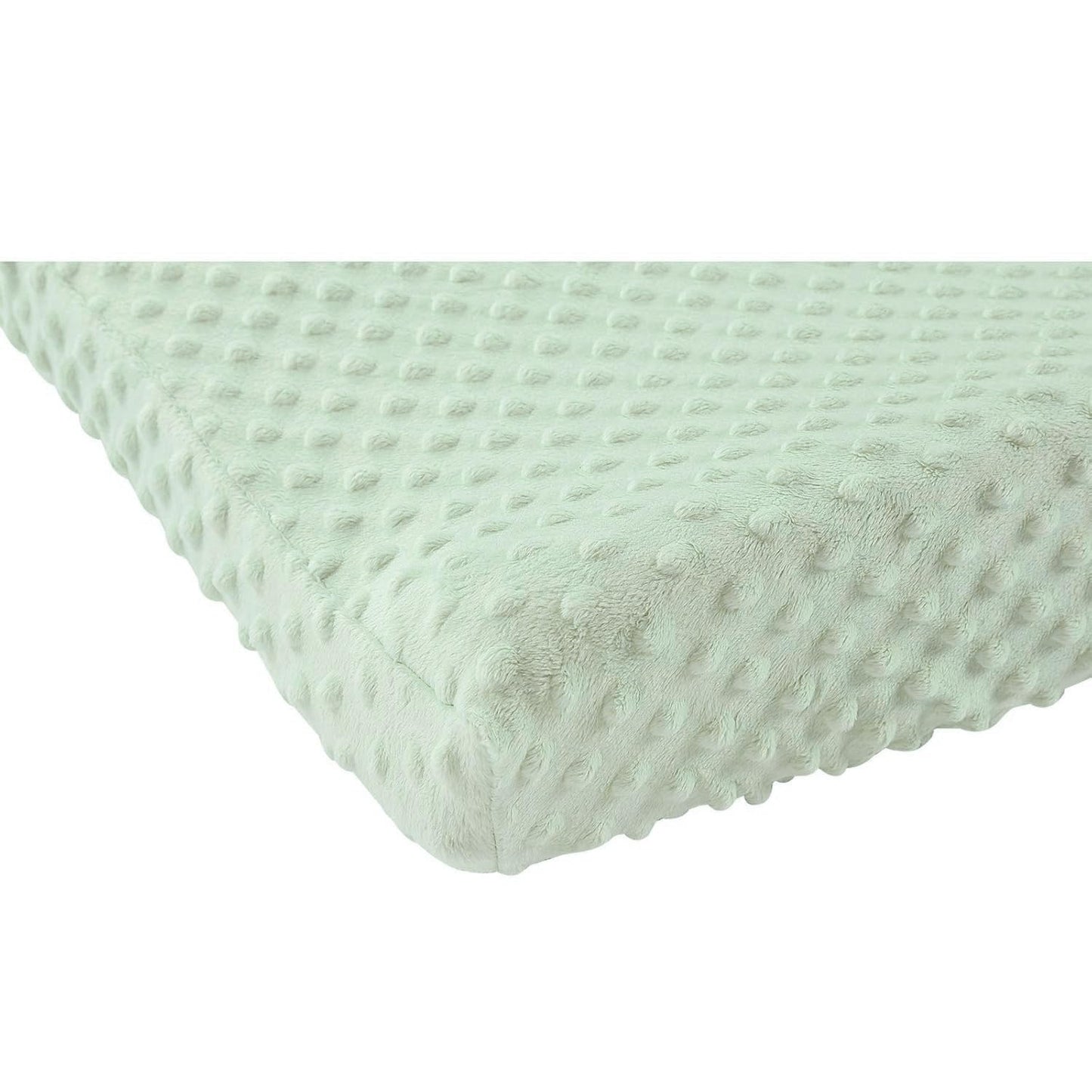 Baby Changing Pad Cover, Super Soft Plush Dot Diaper Changing Table Covers for Baby Girls and Boys, Ultra Comfortable, Safe for Babies, Fit 32"/34'' x 16" Pad (Green)