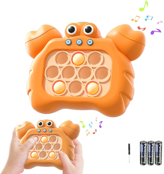 Fast Push Game,Sensory Toys Pop Game Machine,Handheld Fidget Console for Kids Adults, Birthday Gifts for Boys Girls-Orange