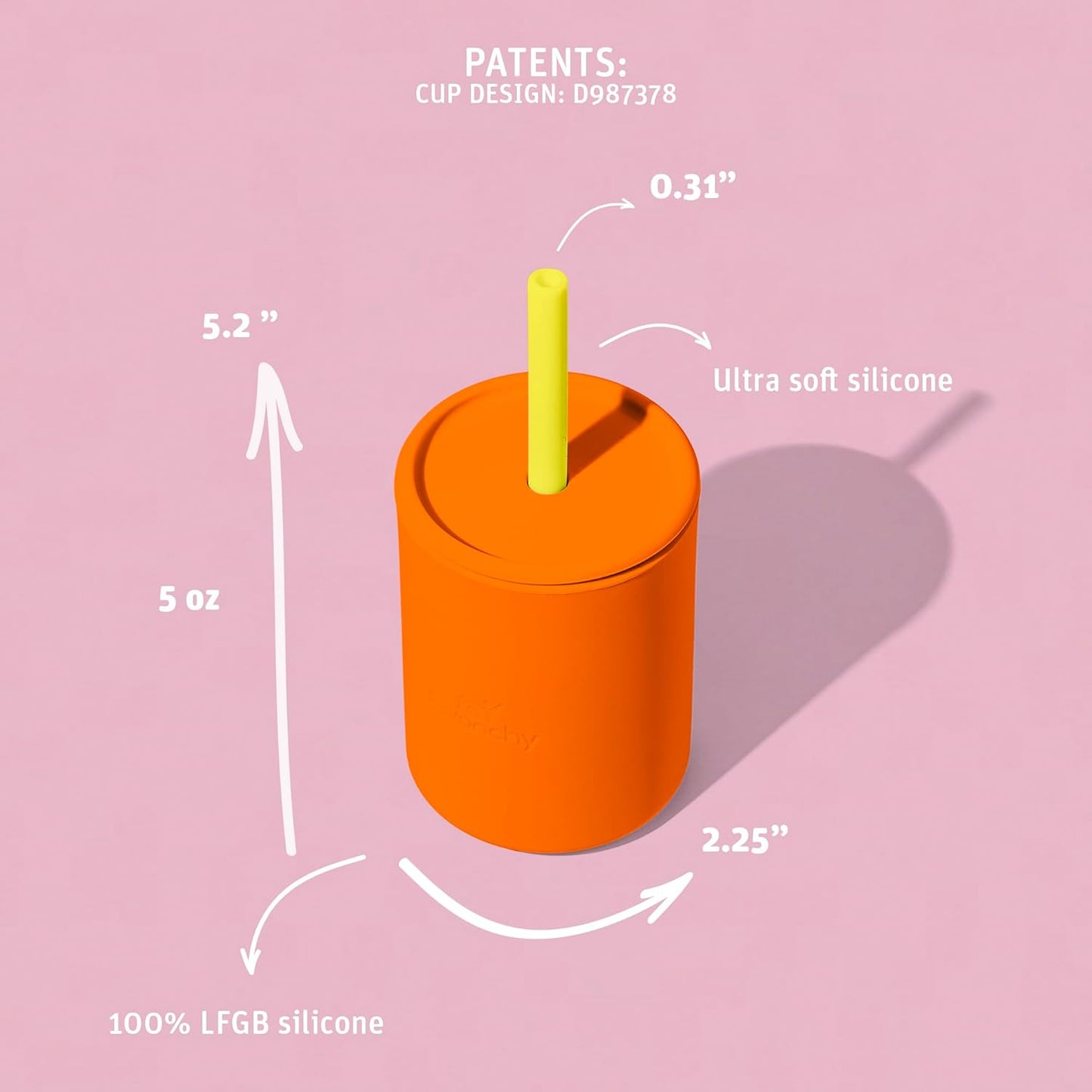 Avanchy Silicone Training Sippy Cup with Straw Lid – Tiny Cup for Babies 6+ Months to Toddlers 1 Year Old – 5 oz Infant Water Cup for Baby Led Weaning, White