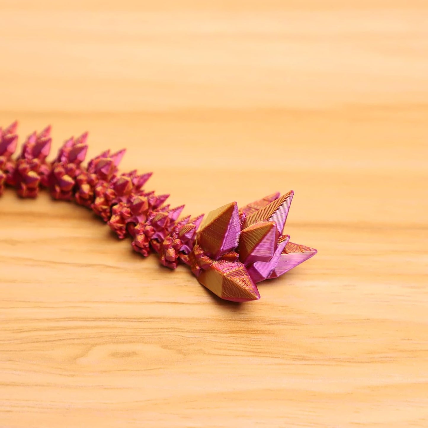 24" 3D Printed Dragon, Articulated Dragon, Crystal Dragon, Dragon Fidget Toy, Home Office Decor Executive Desk Toys ﻿(Red)