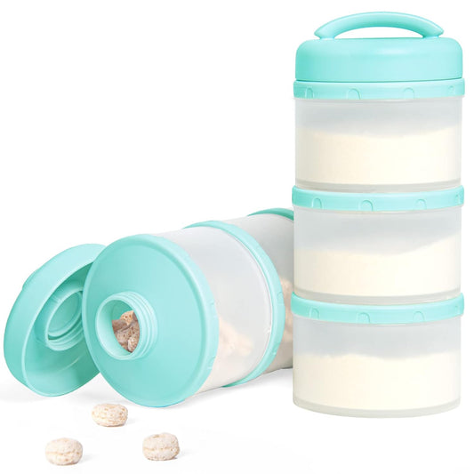 Termichy Stackable Formula Dispenser Portable Milk Powder Container, 2 Pack, Mint