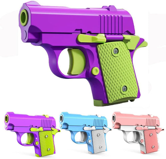 Fidget Toys Pistol, 3D Gravity Mini 1911 Fidget Pistol Toys,Fidget Sensory Toys,Stress Relief for Adults, Suitable for Relieving ADHD, Anxiety, Best Gift for Adults and Kids(Purple/Green)
