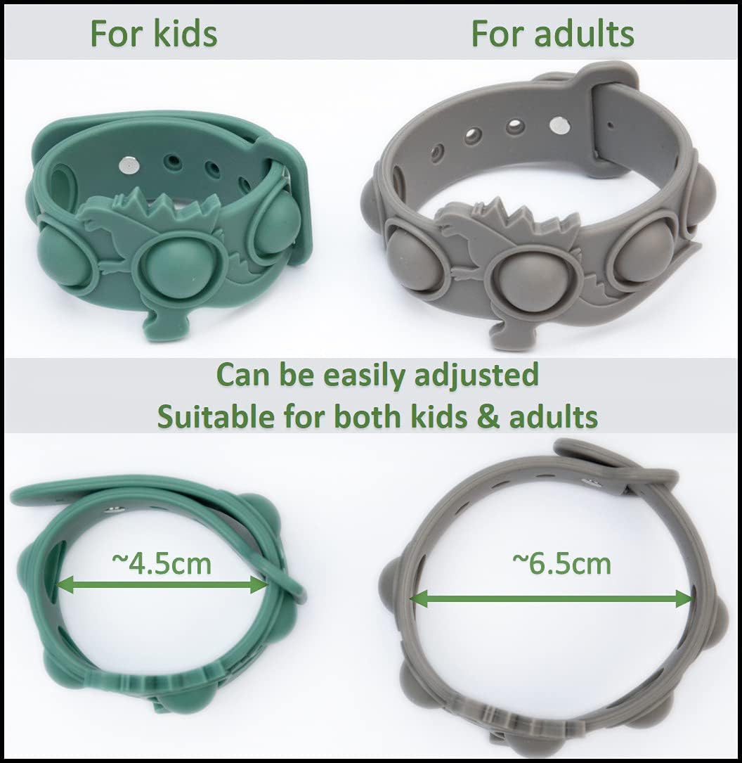 fidgets for Classroom, 2pcs Quiet Silent pop Wristband Watch, Autism Sensory Products, Stress Toys, Silent ADHD Toys for Adults Kids Toddlers