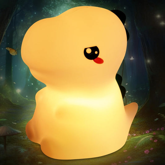 Night Light for Kids, 7 Color Changing BPA-Free Silicone Lamp with Touch Control, Eye Protection, Rechargeable Battery, Soft & Safe Nursery Lamp for Boys & Girls (Dinosaur)