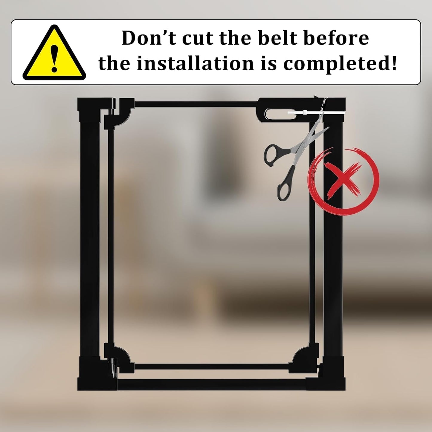 WAOWAO Clear Baby Gate for Stairs Modern Design Acrylic Auto Close Pet Gate, 29.52-37.79" Wide Safety Baby Gate for Doorways,Black Clear Dog Gates Indoor,Hallways,Kitchen