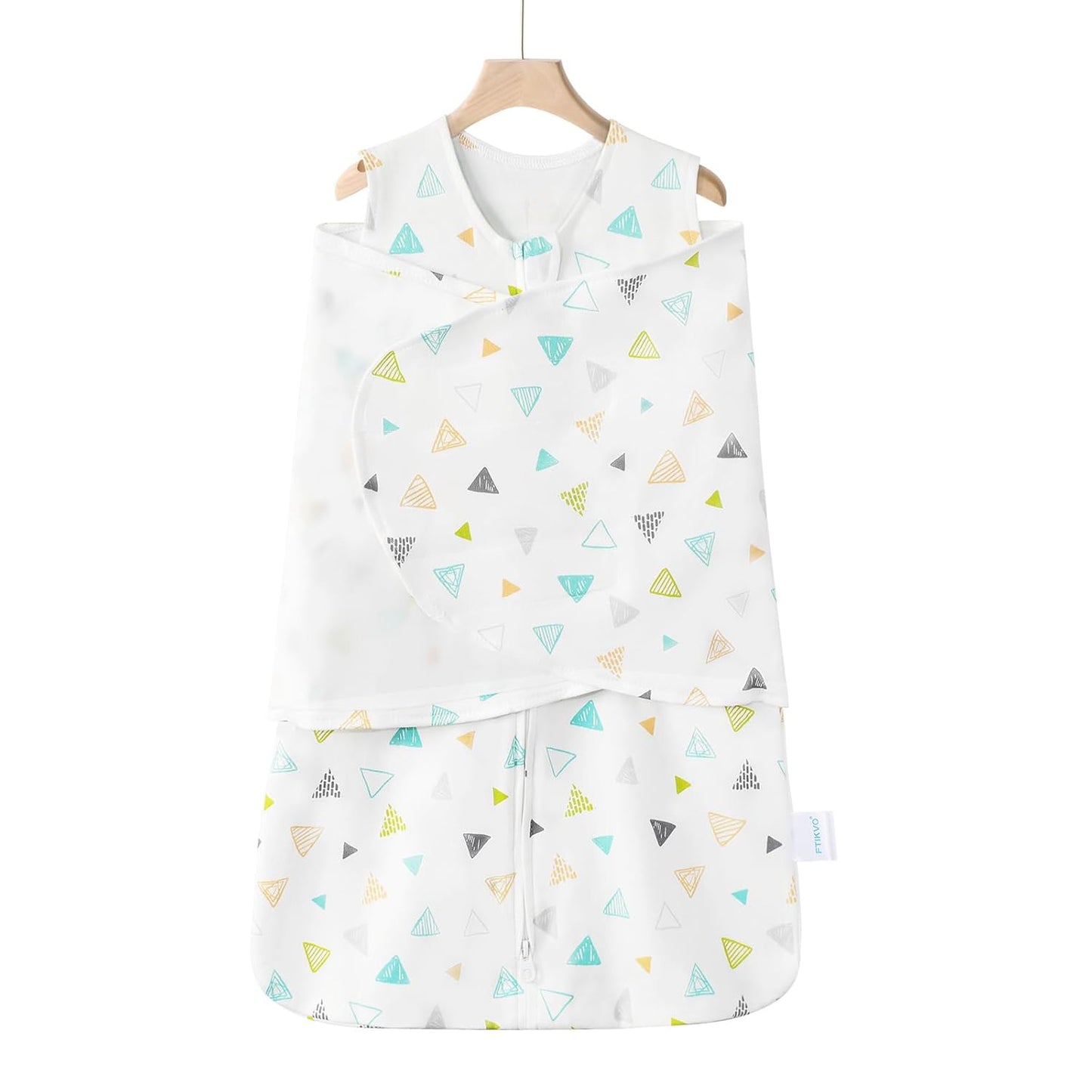 Swaddle-Blanket Baby Girl & Boy Swaddles Newborn Infant Transition 100% Cotton Wrap Blankets, 3-Way Adjustable Wearable Blanket, TOG 1.0 (Multicolored Triangle, 3-6 Month)