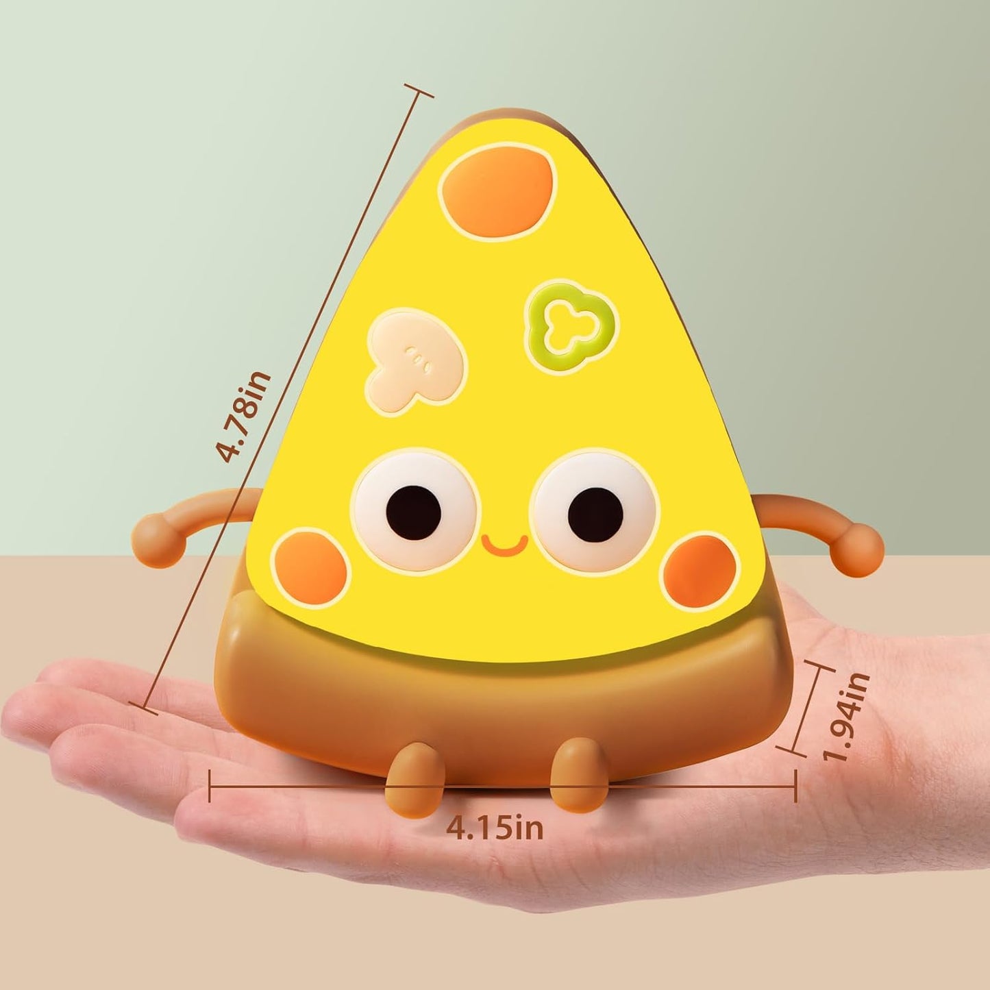 QANYI Pizza Lamp, Personalized Yellow Food Decor Lights for Pizzeria Kitchen Restaurant Party Cool Home Desk Decoration, Funny Novelty Nightlight Gift for Kids 4 to 12 Year Old Boys Girls Adult