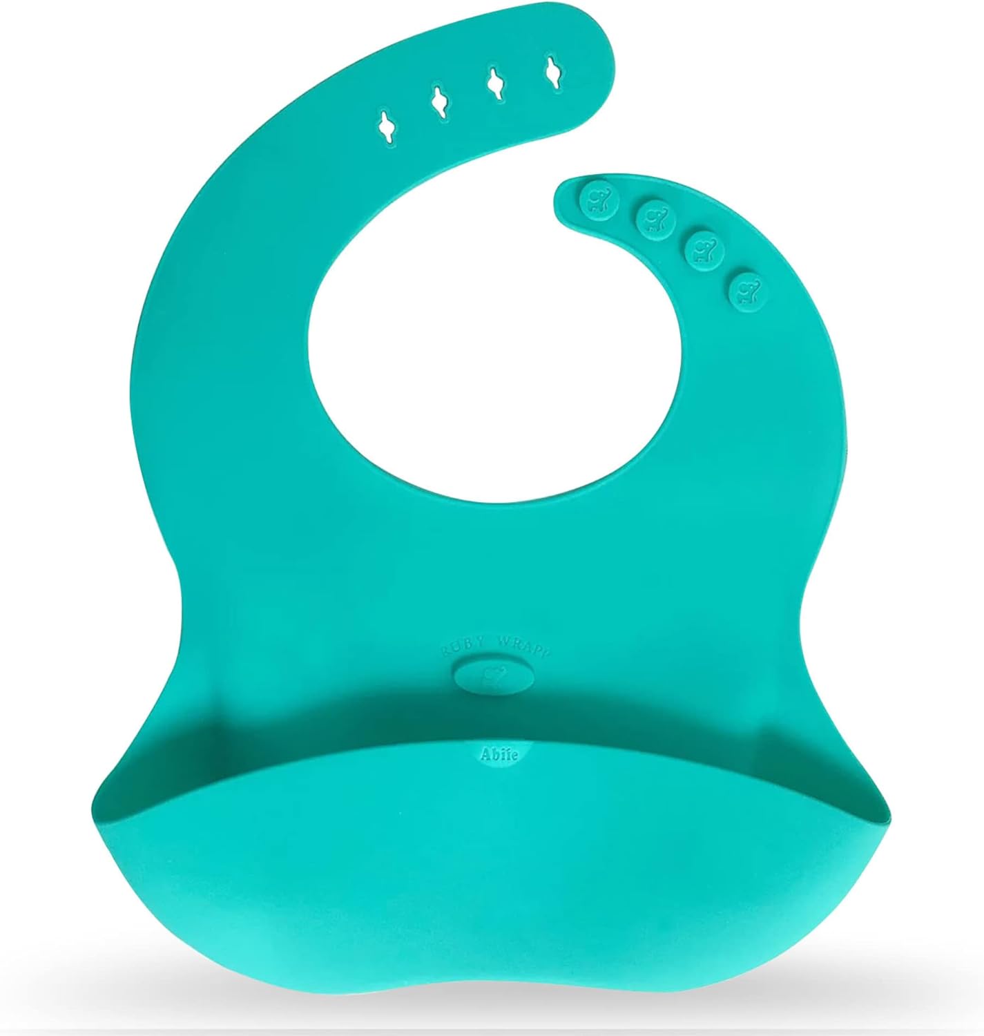 Abiie Ruby Wrapp Silicone Bibs for Babies with Front Pocket - Waterproof Bib - Stain Resistant - Silicone Toddler Bibs