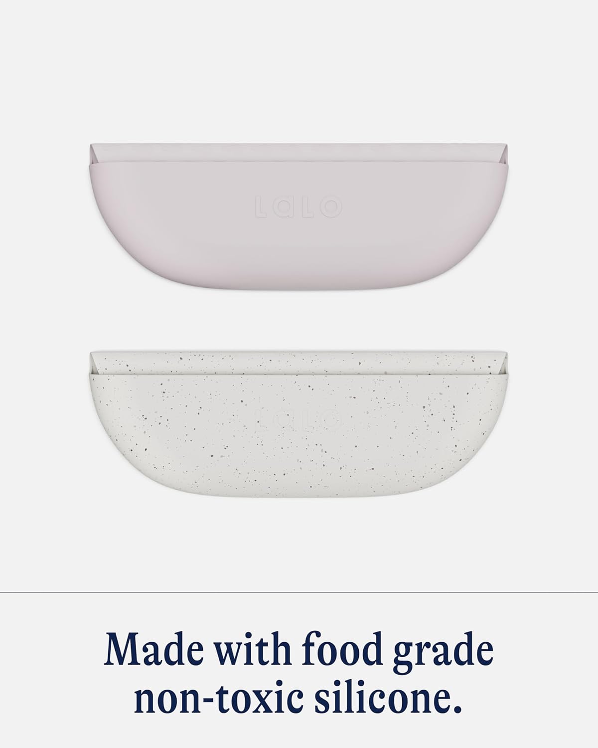 Lalo The Bib - Waterproof, Non-Toxic Silicone Baby Bib with Adjustable Neck Band & Silicone Food Pouch Catcher, Set of 2