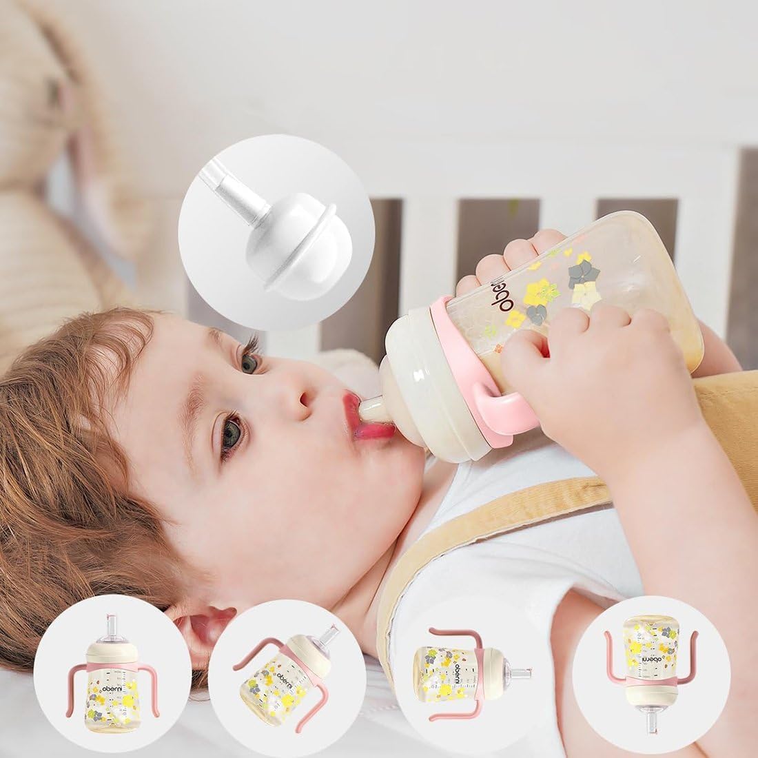 Toddler Sippy Cup 10oz, Weighted Straw Baby Drinking Water Bottle with Valved Spout for 6+ Months, 300ml/Orange/1Pack