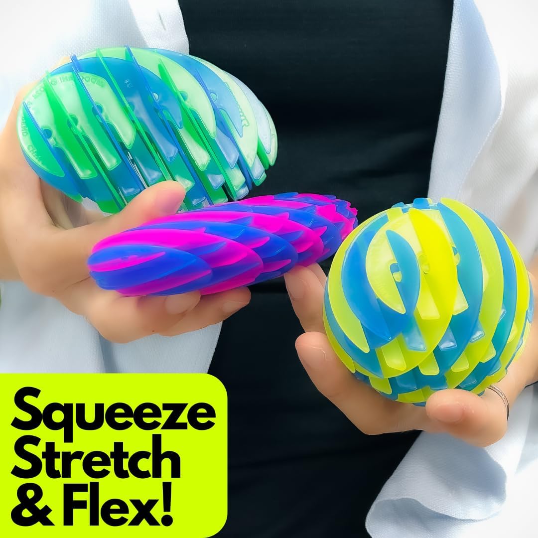 Zinkeez FlatBall - The Ultimate Flat-to-Ball Fidget Toy - for Kids, Teens and Adults Ages 4 and Up - Blue Fusion
