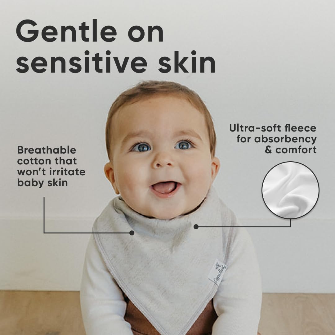 Copper Pearl 6 Pack Soft Cotton Baby Bibs for Drooling and Teething, Absorbent Drool Bibs for Baby Girl and Boy, Adjustable to Fit Newborns to Toddlers, Tons of Styles (Henry Set)