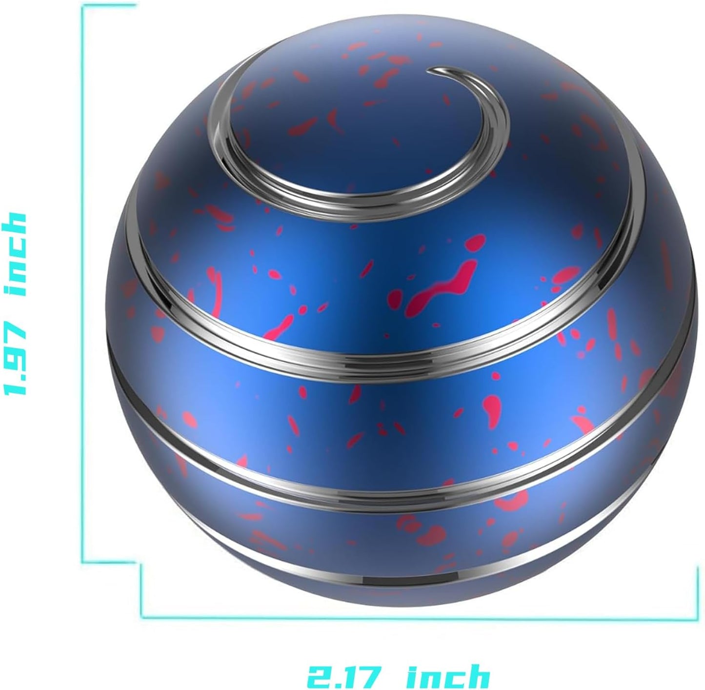 Fidget Toys, 2.17'' Kinetic Desk Toys for Adults, Desk Accessories for Office, Party Favors, Christmas Stocking Stuffers, Easter Basket (55MM, Blue Red)