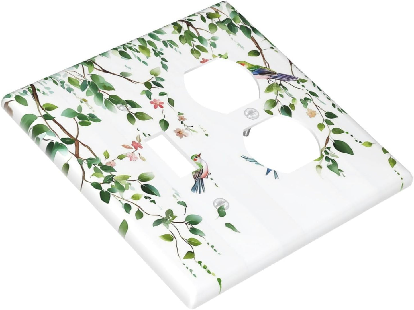 Wallplates Green Leaves Bird Eucalyptus Sage Plant 1 Toggle 1 Duplex Switch Plate Electrical Gfci Faceplate Decorative Light Switch Covers For Bed Room Living Room Decor