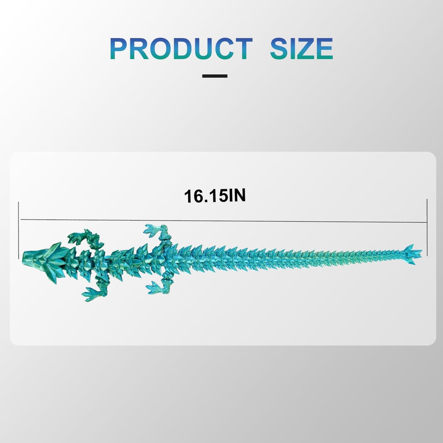 3D Printed Dragon with Dragon Egg 16.5'' Articulated Dragon Crystal Dragon Fidget Dragon Egg Toys Executive Desk Toys (Dragon Only-Rainbow Colour)