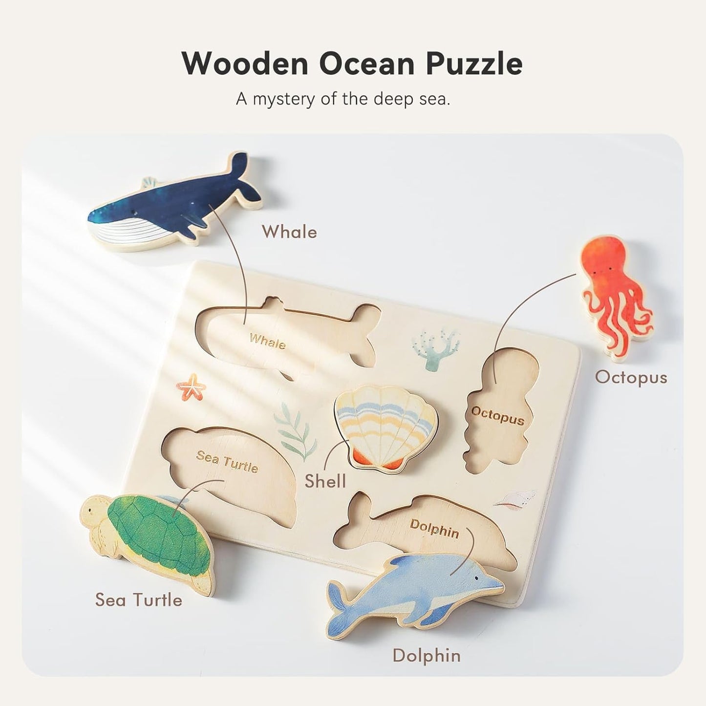 IEATFO 3 Packs Space Ocean Forest Wooden Chunky Puzzles for Toddlers, Wood Puzzle for Kids, Insert Puzzles Each Piece Fits Perfectly, Sturdy and Pegless, Educational Toys
