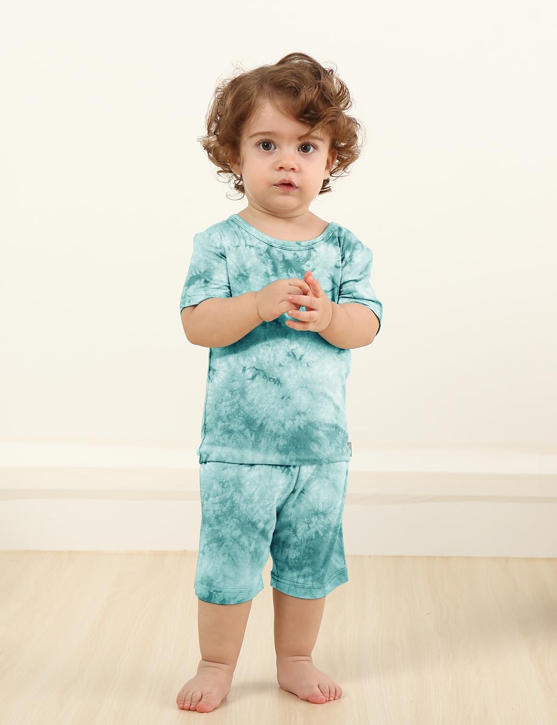 Jimonda Baby/Toddler Soft Sleepwear Short sleeve Kids Cool Pajama Outdoor 2-Piece Shirt&Shorts Casual sets Tie Dye PJ