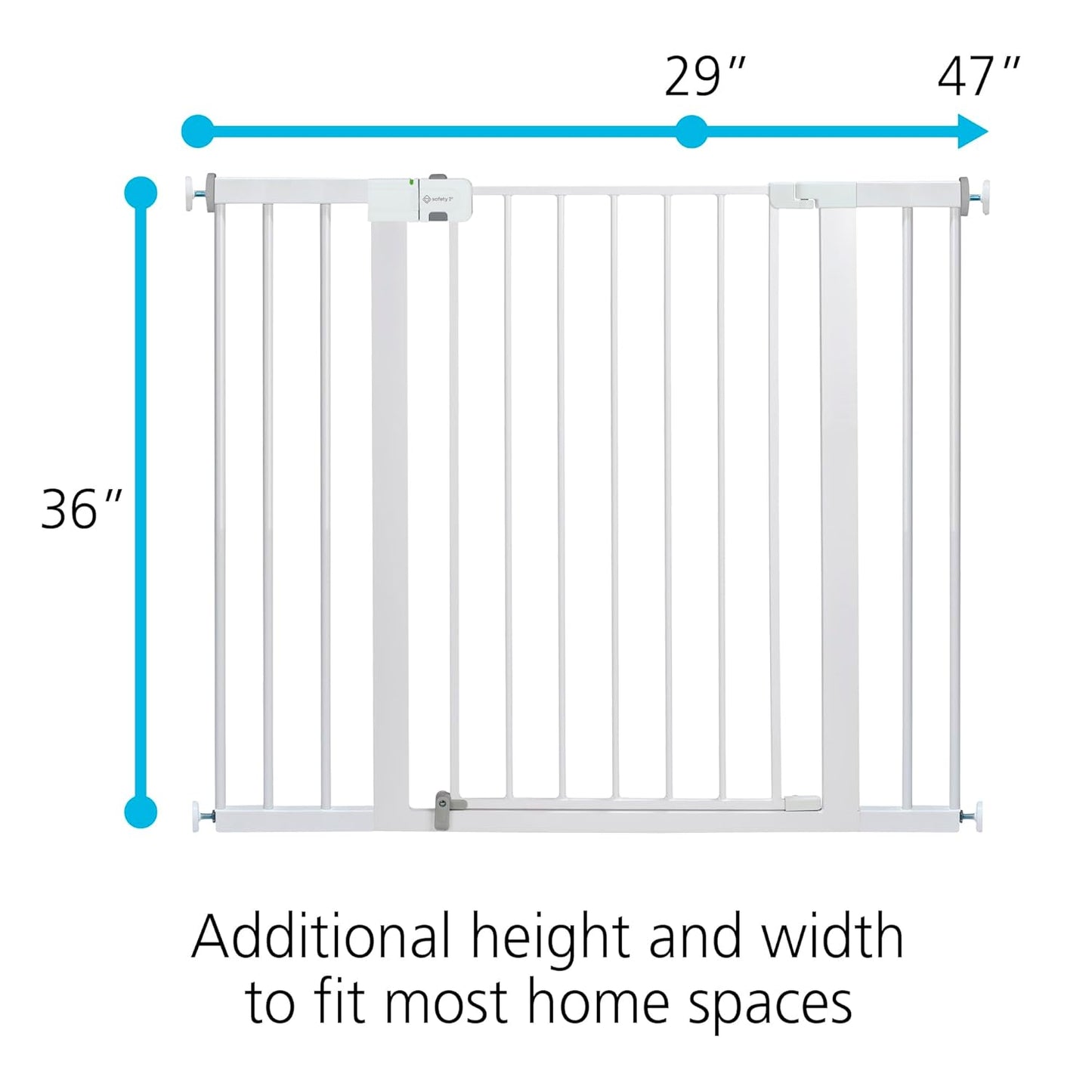 Safety 1st Extra Wide Baby Gate with Door: Premium Child Safety, Extra Tall Gate for Doorways, Dog Gates, Easy Installation, 36" Tall & Wide, Fits 29"-47"