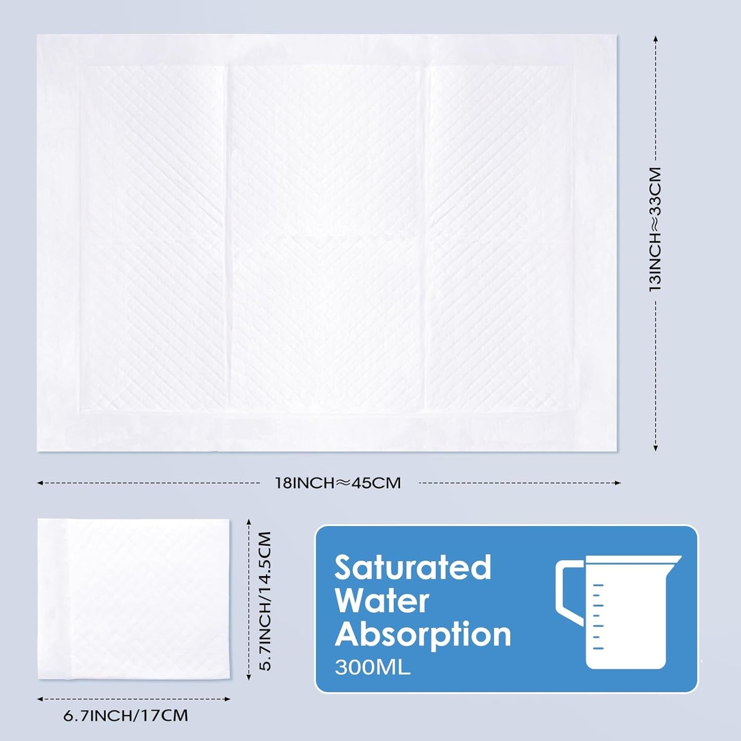 Disposable Changing Pads for Baby, 50 Pack Disposable Changing Pad Liners, Waterproof Disposable Underpads, Ultra Absorbent Super Soft Breathable Diaper Changing Mat 13 x 18 in