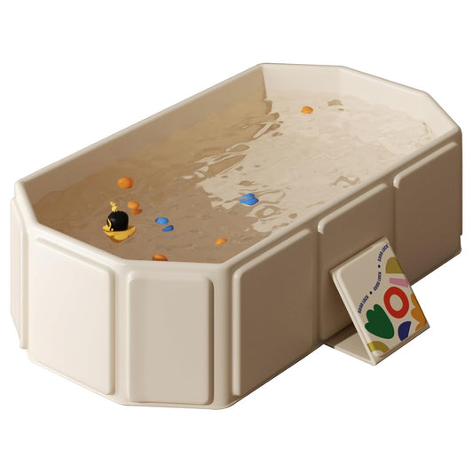Baby Foldable Kids Bathtub for Infants to Toddler with Non-Slip Base,Easy Storage,Perfect for Small Spaces,White