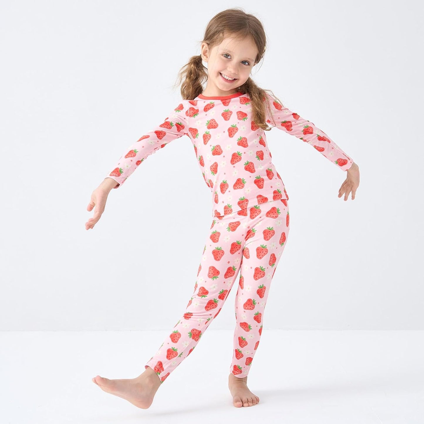 pureborn Baby Viscose From Bamboo Pajamas Set Pjs - Kids Toddler Girl Snug Fit Viscose Sleepwear 2pcs 18M-8Y