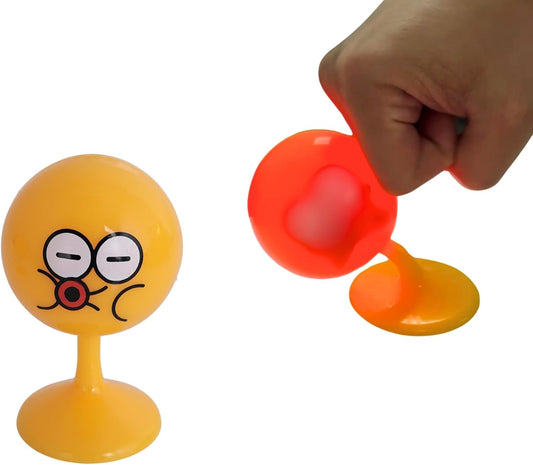 Desktop Punching Bag - 4.41 x 2.76 Inches, Light-Up Stress Relief Toy with Suction Cup Base, Eco-Friendly TPR Material, 4 Facial Expressions - Desk Toy for Anxiety and Fun