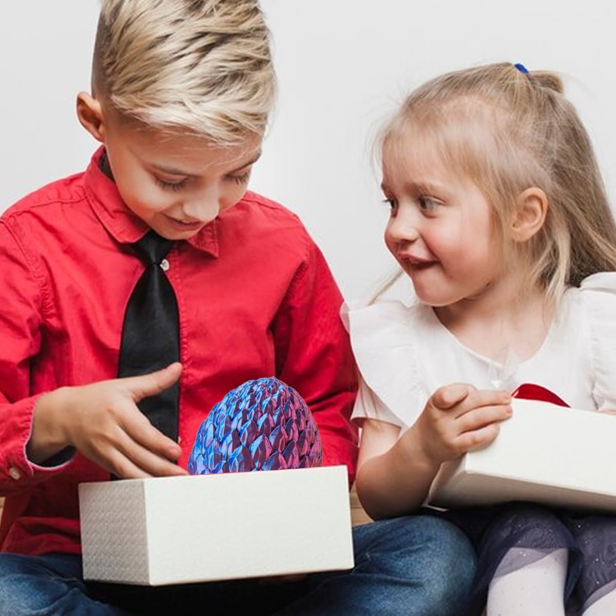 3D Printed Dragon Egg, Beautiful Flexible Joints Executive Desk Toys, Gifts for Adults and Kids (Purple)