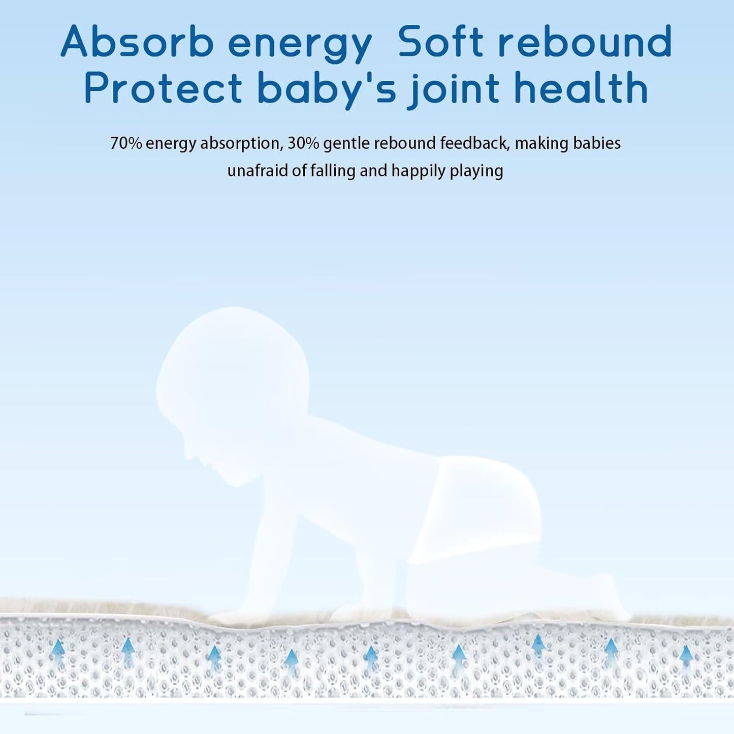 Baby Play Mat for Floor Tummy Time Mat Nursery Rug Muscle Mat Area Rug Playroom Rug Tatami Mat 6'7"x4'11" Memory Foam 1.3" Thick Crawling Mat For Babies,Toddlers, Infants, Kids,Floor Mat(Beige)