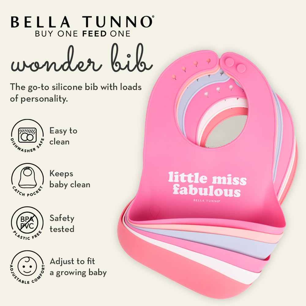 Bella Tunno Baby Bib for Eating, Waterproof Silicone Bib with Large Food Catcher, Adjustable Fit for Babies 4-12 months & Toddlers 1-3 Years, Boys & Girls, Lets Take a Selfie