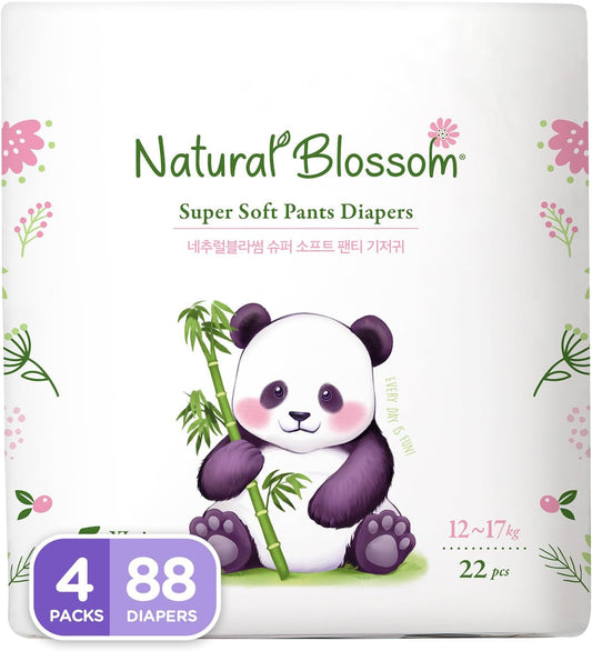 Pull-On Baby Diapers | Ultra-Slim, Hypoallergenic, Super Soft, Vegan | Size 5 (3T-4T, 26-37 lbs) | 88 Count