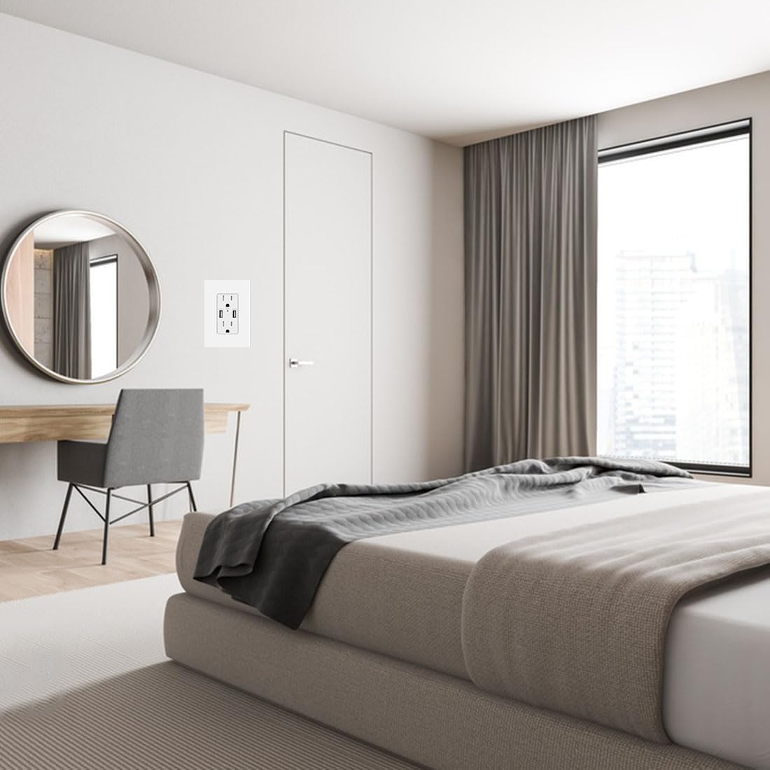 1-Gang Screwless Decora Wall Plate Cover Single Switch Outlet Electrical Faceplate for Light Switch, Smart Switch, Receptacle, Dimmers, USB Outlet, GFCI, Child Safe Cover Plate, White (10-Pack)