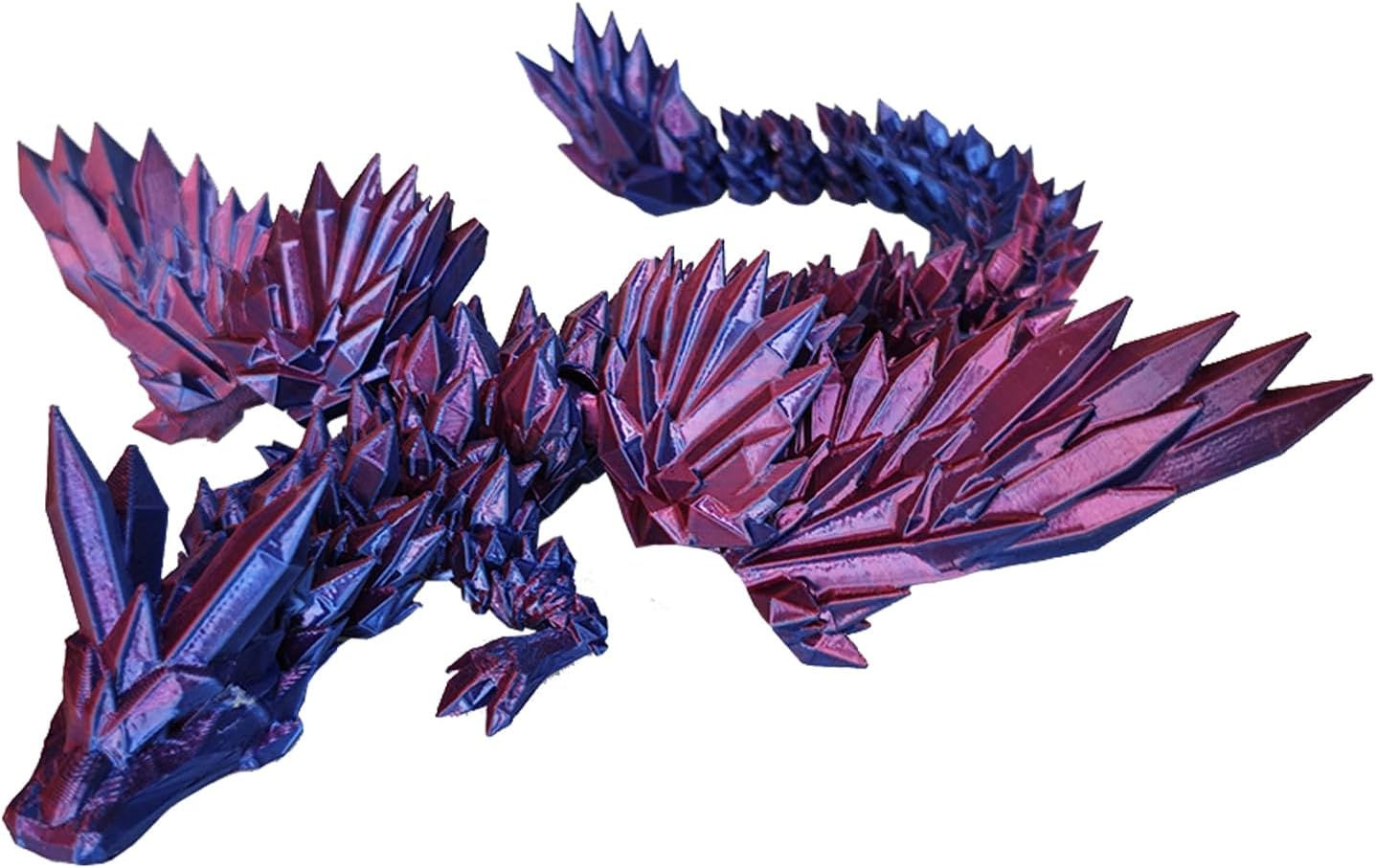 3D Printed Dragon Eggs with Dragon Inside Fidget Toys for Adults, 3D Printed Articulated Dragon, Home Office Decor Executive Desk Toys Posable Flexible Crystal Dragon Toy(F-Purple)