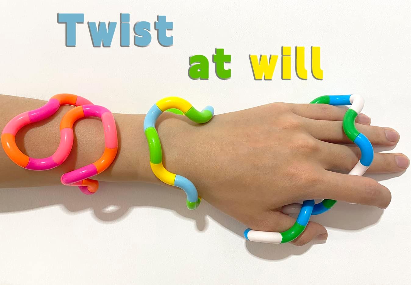 Random Multicolored Quiet Fidgets Toys for Unique Fidget Experience, Anti Anxiety Sensory Toys Combine into New Shapes, Brain Imagination Tools, Relax Therapy Educational Toy for ，Party Supplies (24)