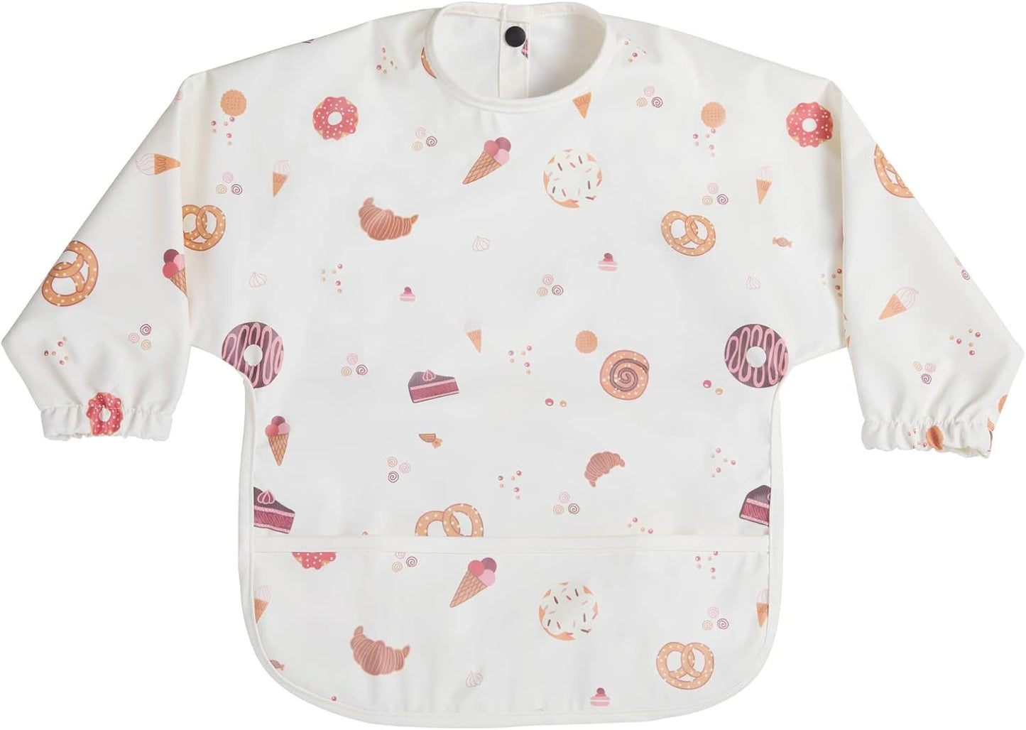 Long Sleeve Baby Bibs for Toddlers, Waterproof, Boys Girls Smock with Food Catcher Pocket for Feeding, Eating