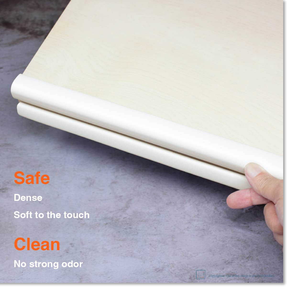 Roving Cove Slim-Fit Edge Protector for Baby Proofing (9ft Small Edge Only), Soft Rubber Foam, Furniture Edge Bumper Guard, Desk Edge Cushion, 3M Adhesive, Oyster White (Off White)