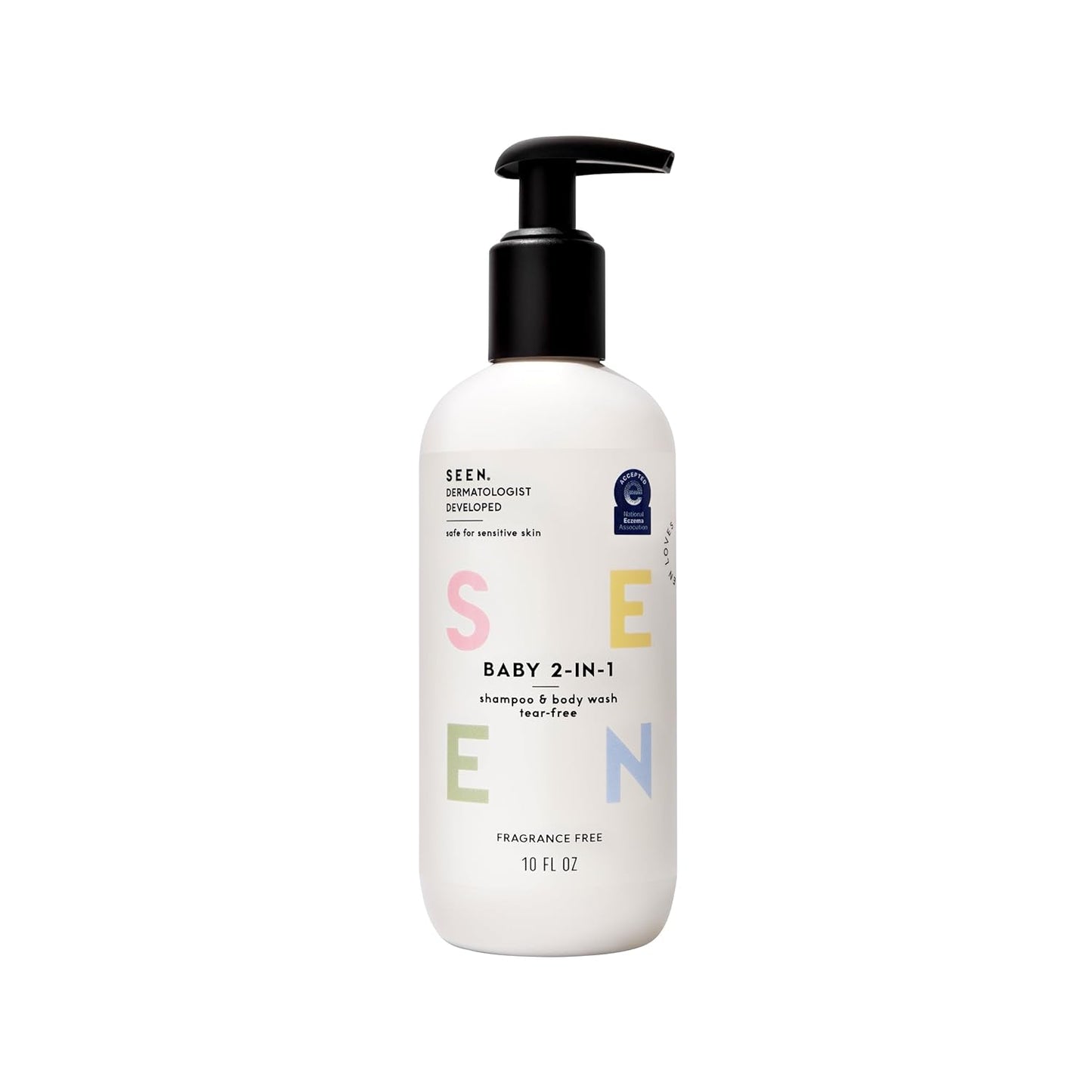 SEEN Baby 2-in-1 Shampoo & Body Wash – Fragrance-Free, Tear-Free & Non-Irritating – Dermatologist-Developed Gentle Cleanser for Sensitive & Eczema-Prone Skin