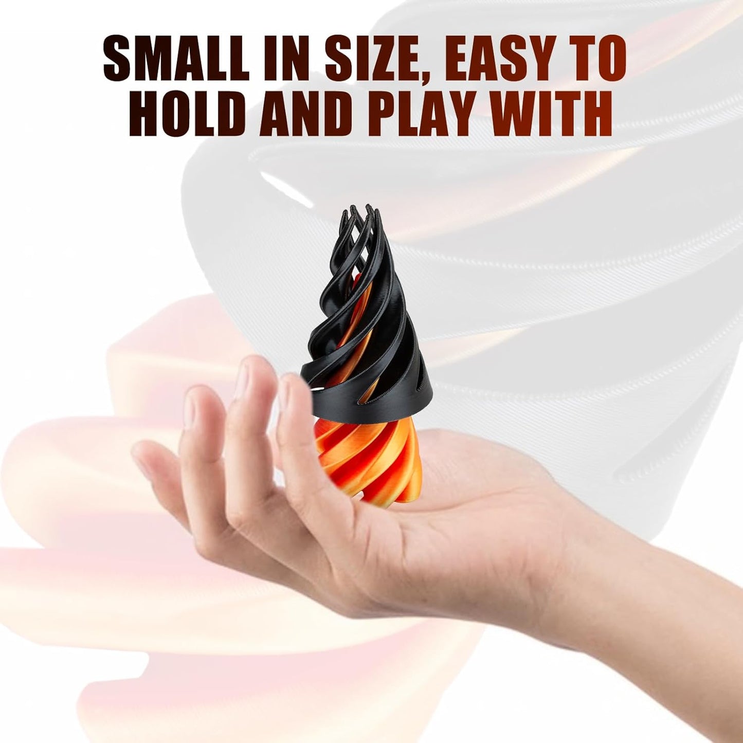 Impossible Pyramid Passthrough Sculpture 3D Printed Spiral Cone Toy Spiral Cone Fidget Toy Pass Through Pyramid Fidget Toy Stress Relief Desk Toy Pyramid Model Relax Anxiety Toy for Children Adult